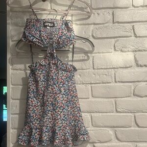 Katie J NYC Multicolor Floral Cutout Tween Dress Sz M (10)